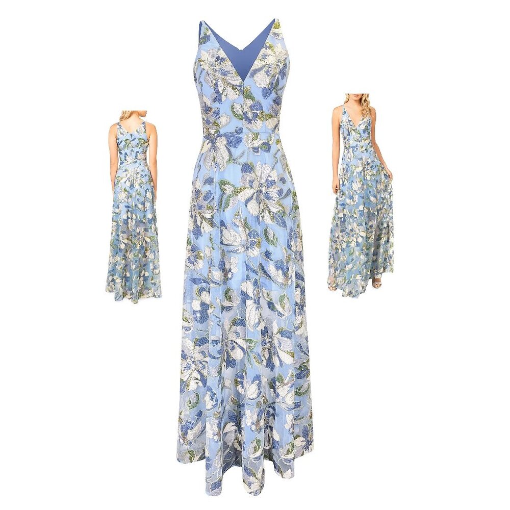 Dress the Population Light Blue Floral Maxi Dress